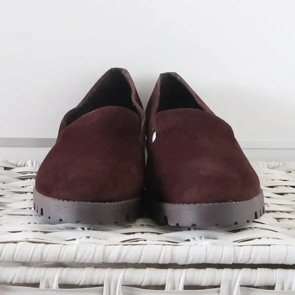 Easy Spirit Brown Suede Leather Lug Sole Low Heel Loafers Slip-on Orthotic Shoes - Picture 15 of 16